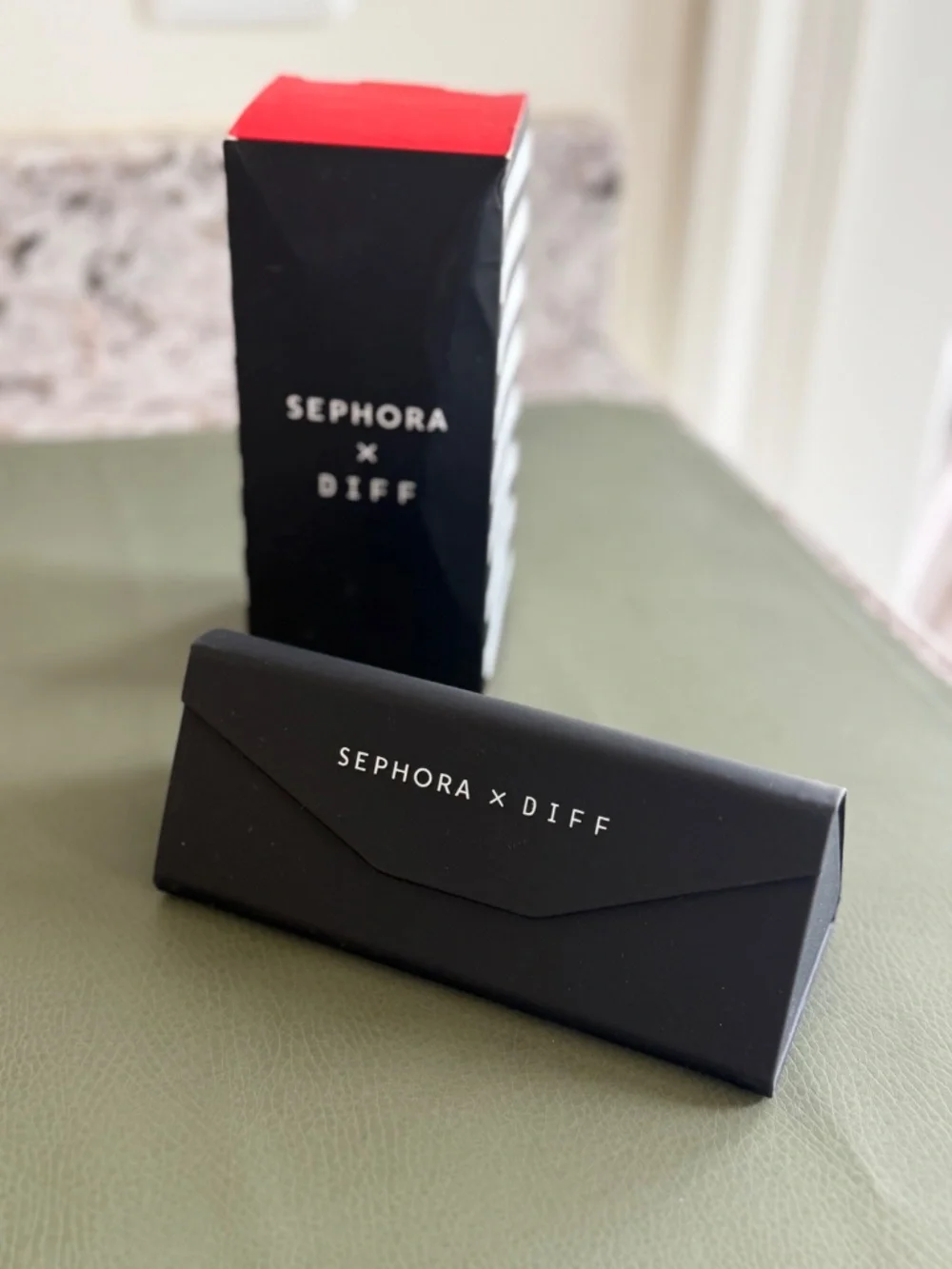 Diff Eyewear x Sephora Black Rectangular Sunglasses